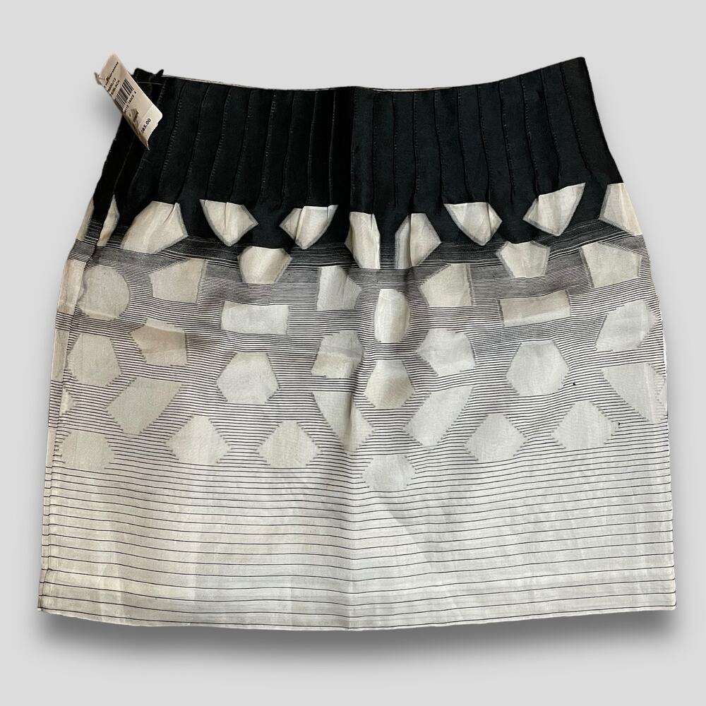 NWT DIANE VON FURSTENBERG SEIRA SKIRT GEOMETRIC EMBROIDERY COTTON SILK MINI 6